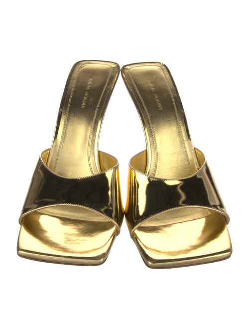 Amina Muaddi Leather Slides