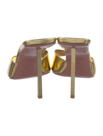 Amina Muaddi Leather Slides