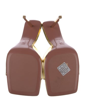 Amina Muaddi Leather Slides