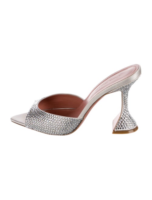 Amina Muaddi Caroline Satin Slides