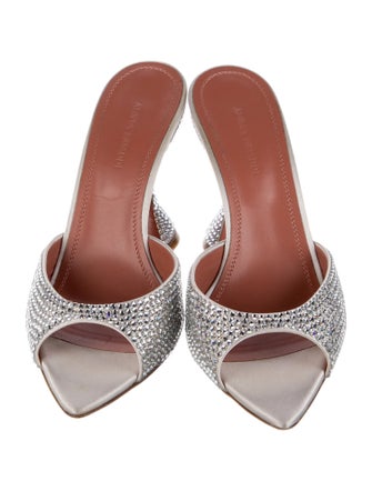 Amina Muaddi Caroline Satin Slides