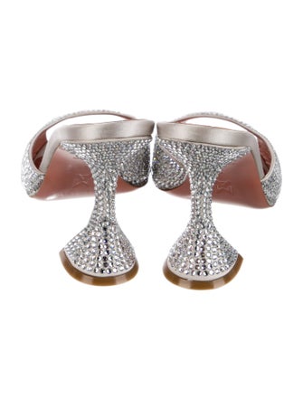 Amina Muaddi Caroline Satin Slides