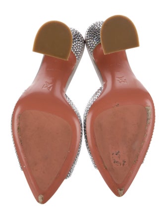 Amina Muaddi Caroline Satin Slides