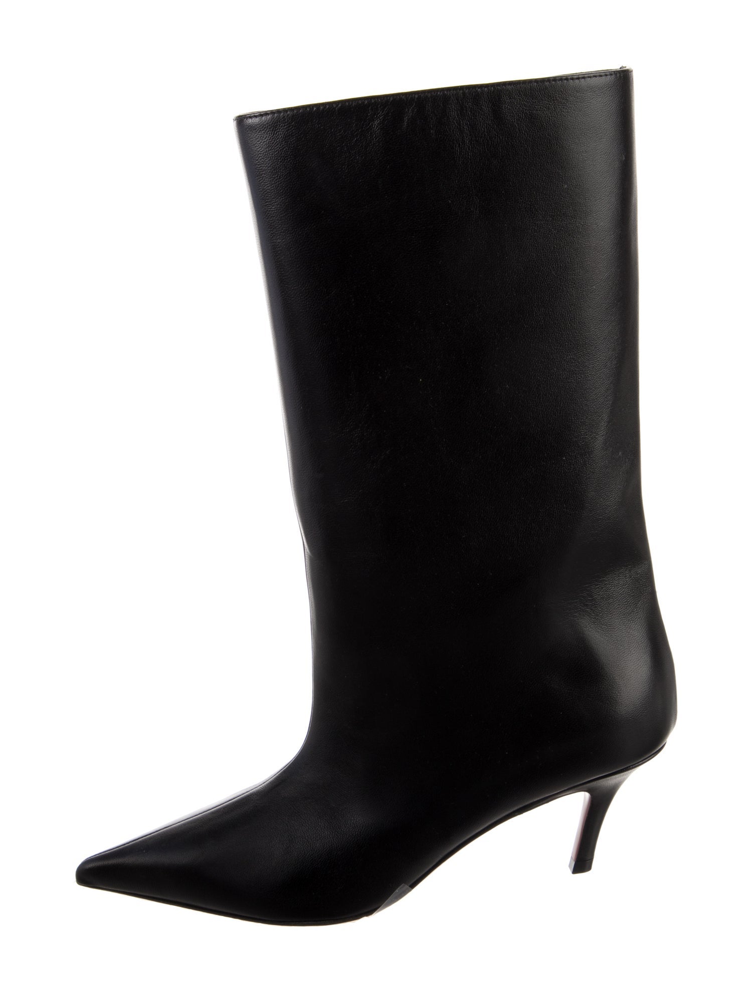 Amina Muaddi Fiona 60 Leather Boots