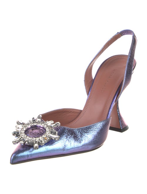 Amina Muaddi Begum Leather Slingback Pumps