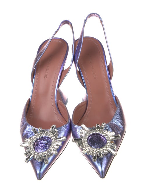 Amina Muaddi Begum Leather Slingback Pumps