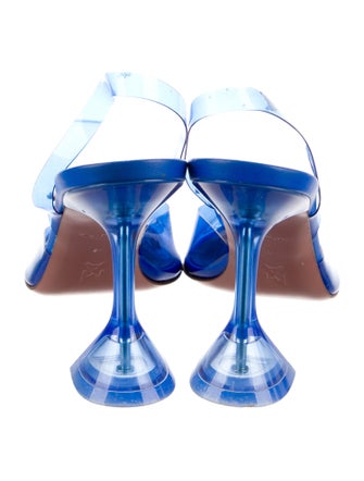 Amina Muaddi PVC Bow Accents Slingback Pumps