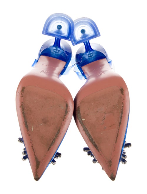 Amina Muaddi PVC Bow Accents Slingback Pumps