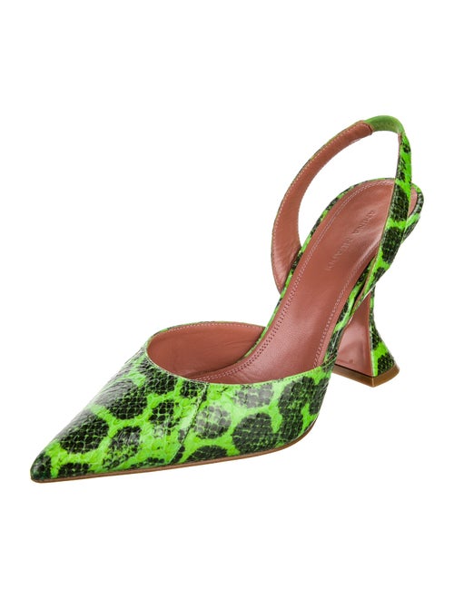 Amina Muaddi Holliayer Leather Slingback Pumps