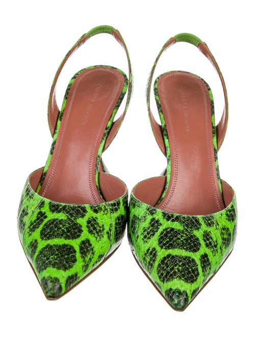 Amina Muaddi Holliayer Leather Slingback Pumps