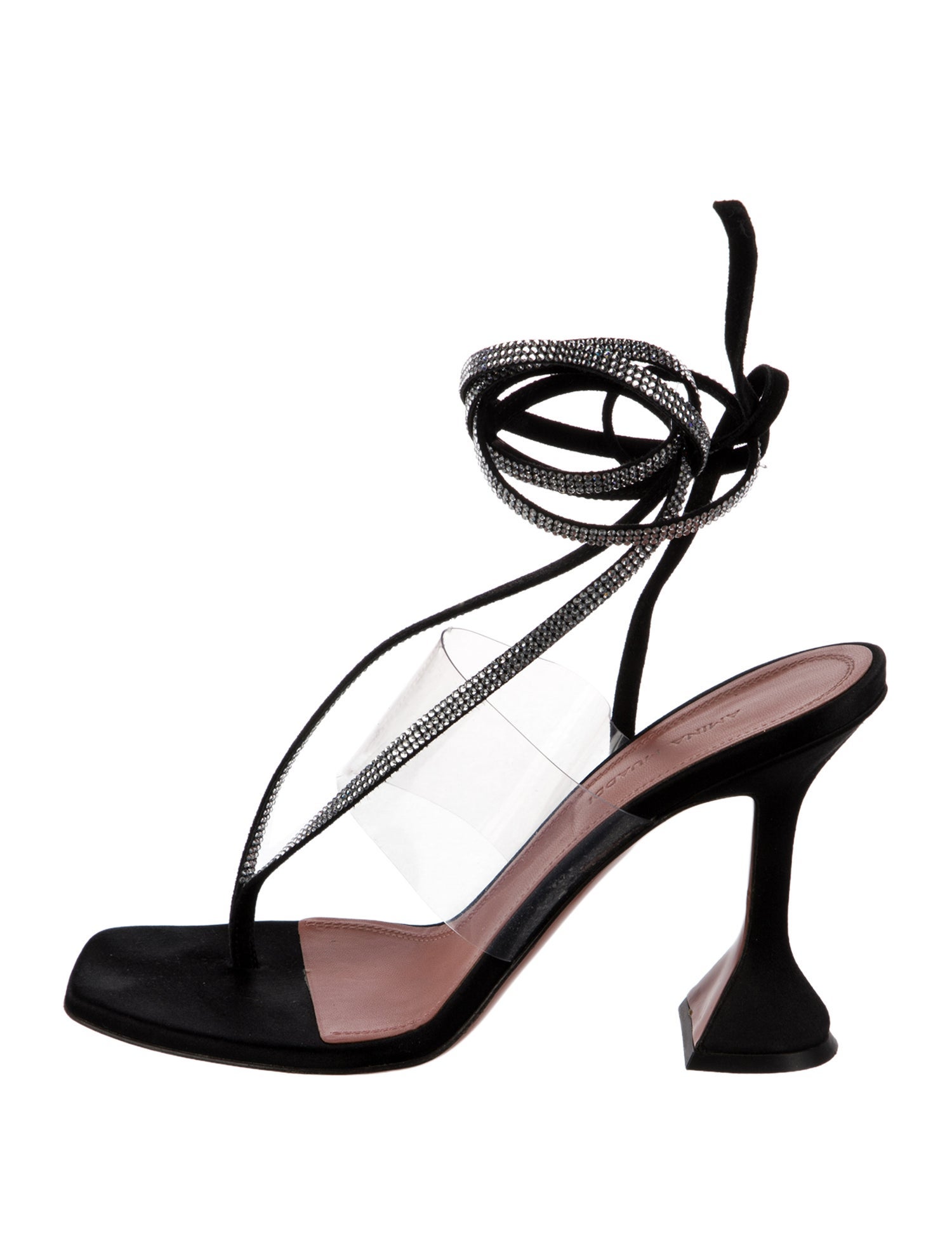 Amina Muaddi Zula Satin Slingback Sandals