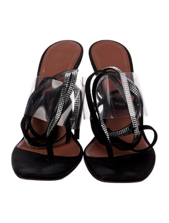 Amina Muaddi Zula Satin Slingback Sandals