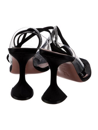 Amina Muaddi Zula Satin Slingback Sandals