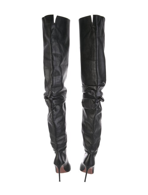 Amina Muaddi Jahleel Leather Slouch Boots