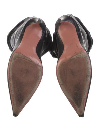 Amina Muaddi Jahleel Leather Slouch Boots