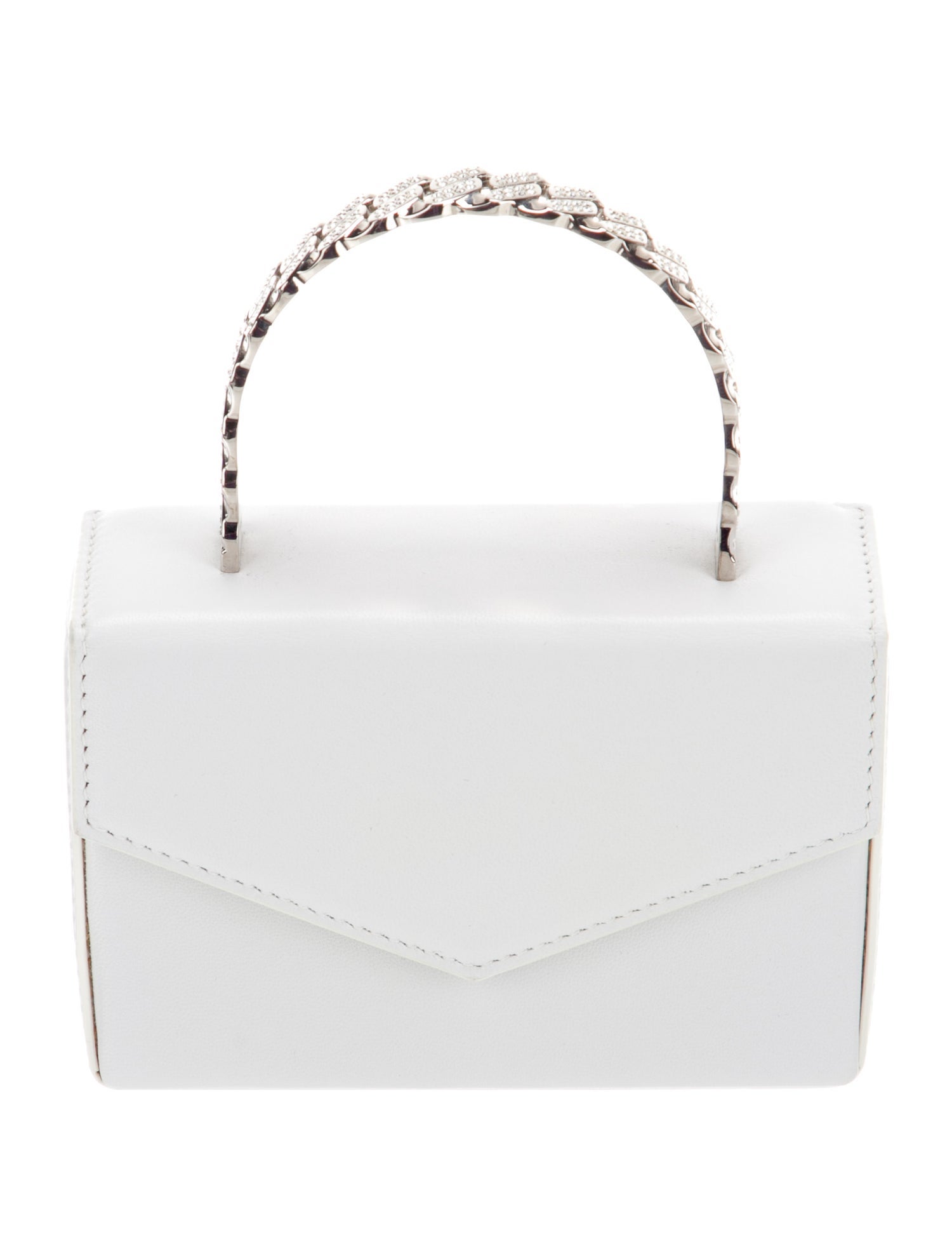 Amina Muaddi Leather Top Handle Bag