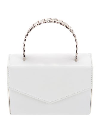 Amina Muaddi Leather Top Handle Bag