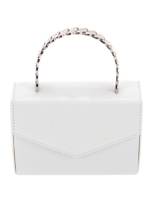 Amina Muaddi Leather Top Handle Bag