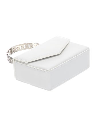 Amina Muaddi Leather Top Handle Bag