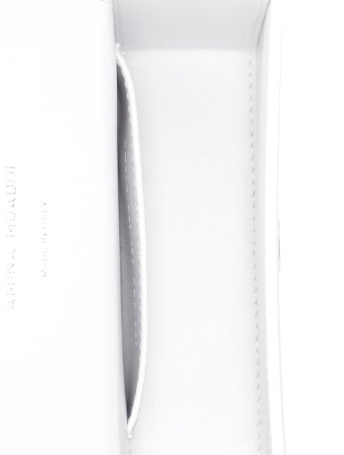 Amina Muaddi Leather Top Handle Bag