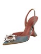 Amina Muaddi Begum Crystal Embellishments Slingback Pumps
