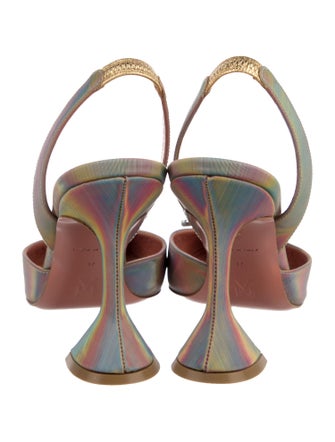 Amina Muaddi Begum Crystal Embellishments Slingback Pumps