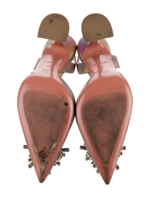 Amina Muaddi Begum Crystal Embellishments Slingback Pumps
