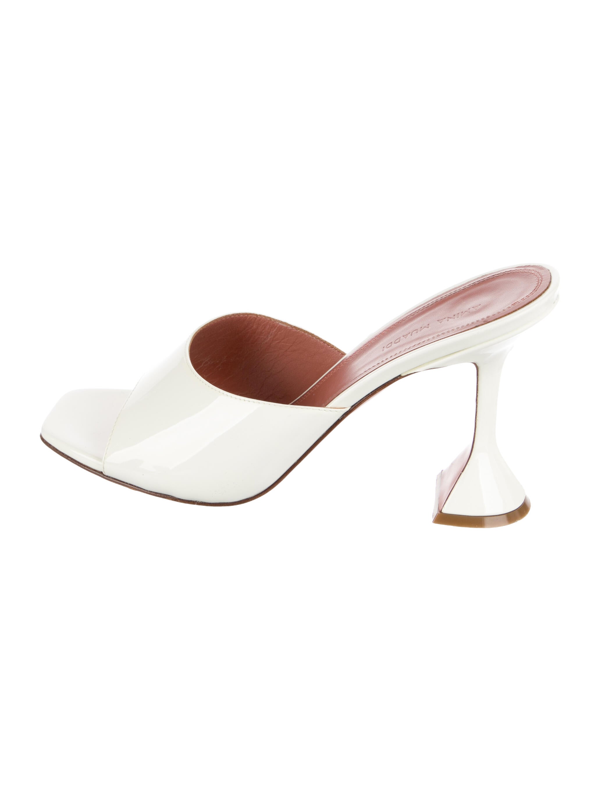 Amina Muaddi Patent Leather Slides