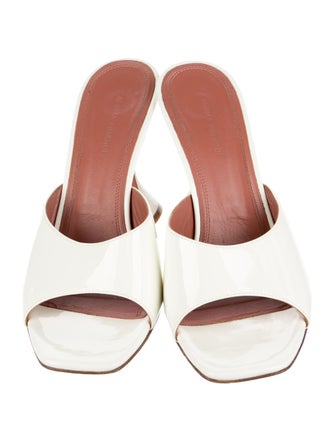 Amina Muaddi Patent Leather Slides