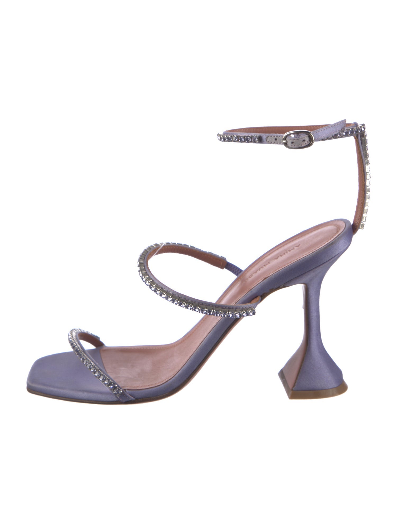 Amina Muaddi Satin Sandals