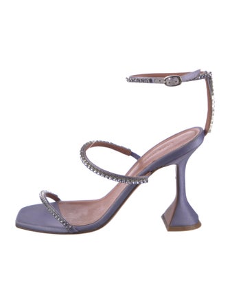 Amina Muaddi Satin Sandals