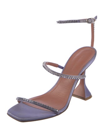 Amina Muaddi Satin Sandals