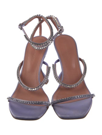 Amina Muaddi Satin Sandals