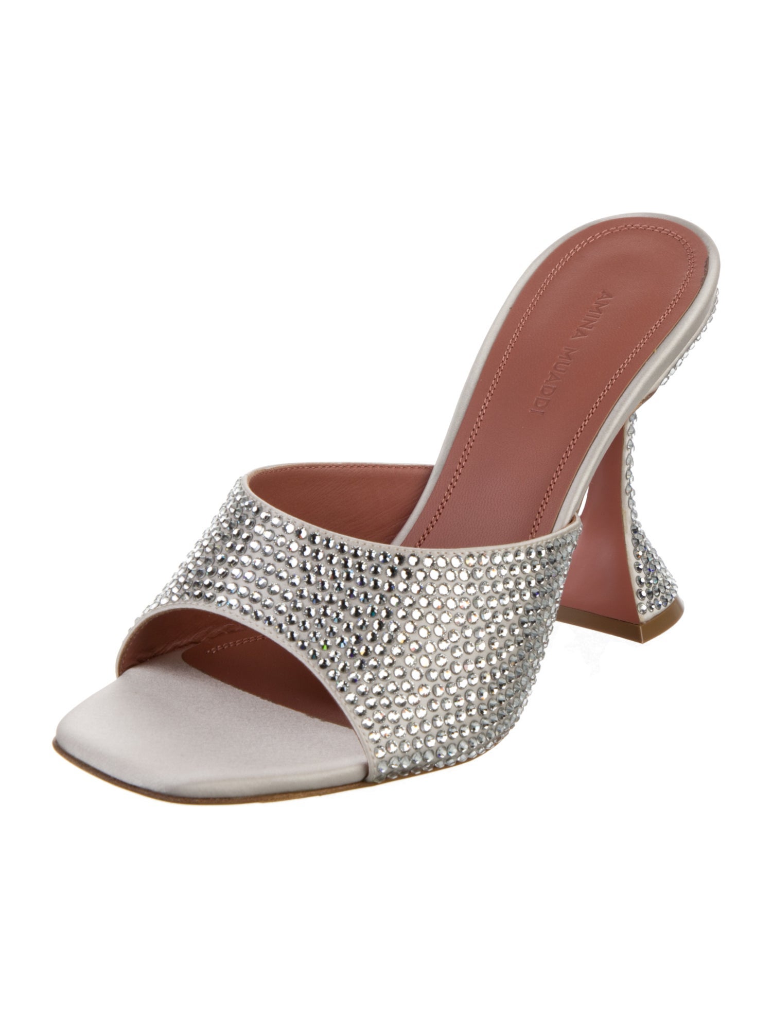 Amina Muaddi Lupita Crystal Slides