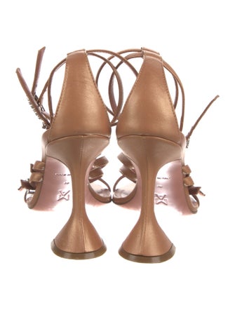 Amina Muaddi Leather Crystal Embellishments Sandals