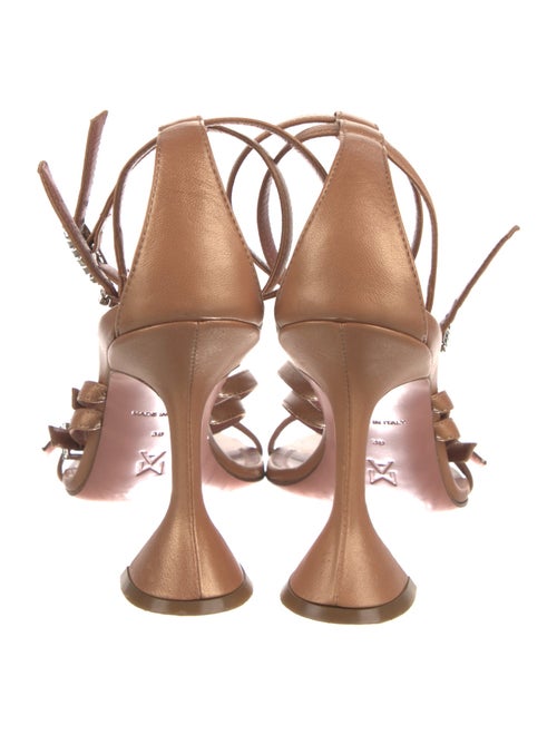 Amina Muaddi Leather Crystal Embellishments Sandals