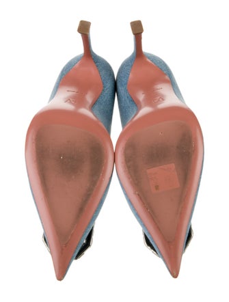 Amina Muaddi Camelia Denim Pumps