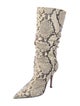 Amina Muaddi Snakeskin Animal Print Boots