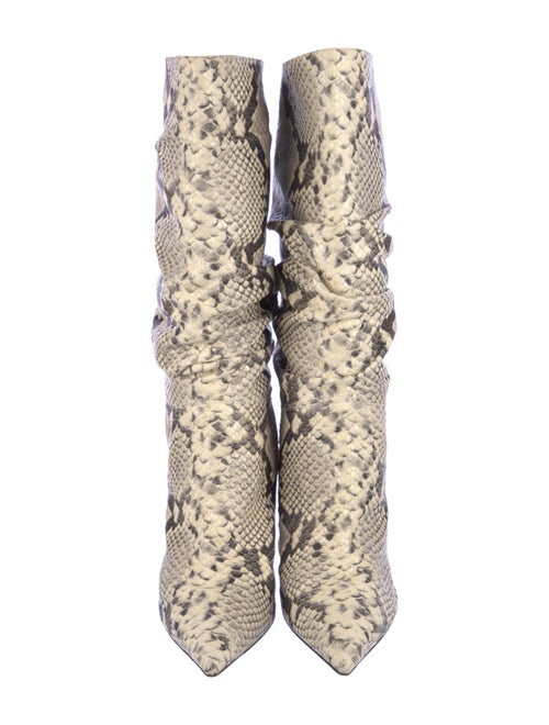 Amina Muaddi Snakeskin Animal Print Boots