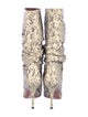Amina Muaddi Snakeskin Animal Print Boots