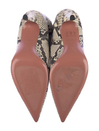 Amina Muaddi Snakeskin Animal Print Boots