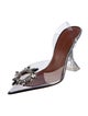 Amina Muaddi PVC Crystal Embellishments Slingback Pumps