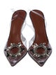 Amina Muaddi PVC Crystal Embellishments Slingback Pumps