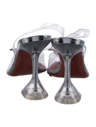 Amina Muaddi PVC Crystal Embellishments Slingback Pumps