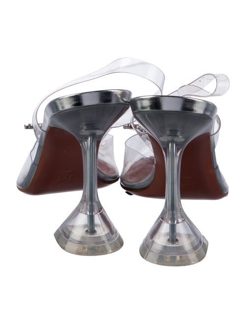 Amina Muaddi PVC Crystal Embellishments Slingback Pumps