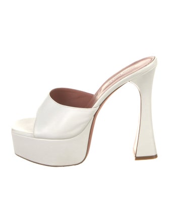 Amina Muaddi Dalida Leather Slides