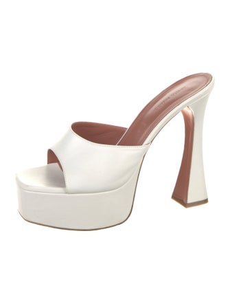 Amina Muaddi Dalida Leather Slides