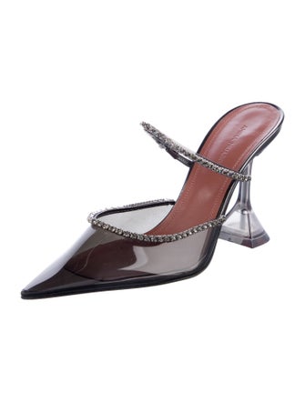 Amina Muaddi PVC Crystal Embellishments Mules
