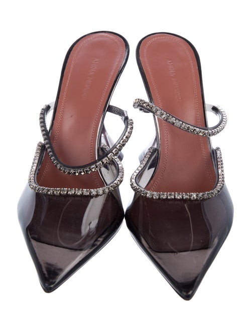 Amina Muaddi PVC Crystal Embellishments Mules