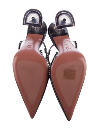 Amina Muaddi PVC Crystal Embellishments Mules